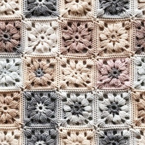 Granny Square Pretty Neutral Colorful Crochet, Baby Blanket Nursery, Cute Bright Bold Spring Summer Design