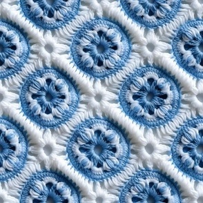 Granny Square Blue Colorful Crochet, Baby Boy Blanket Nursery, Cute Bright Bold Spring Summer Design