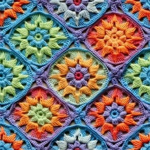 Granny Square Vibrant Colorful Crochet, Baby Blanket Nursery, Cute Bright Bold Spring Summer Design