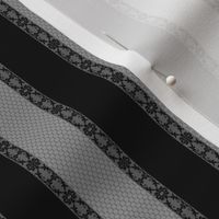 Grey Lace Black Stripe