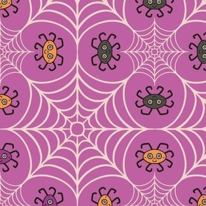 Happy-Halloween-spider-lucky-clover-web-reddish-purple-M-medium-scale-for-pillows- NEW