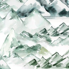 Large / Mountains Landscape Watercolor
