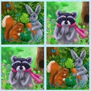 Fairy tale about cute animals in the forest