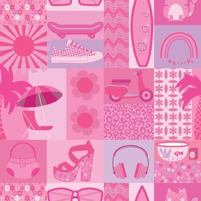 Tween Dream Block Collage-Pinky-#barbiecore-Bubble Gum Palette-Large Scale