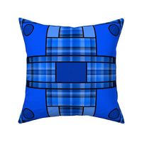 Geometric Plaid - Blue (Mirror)