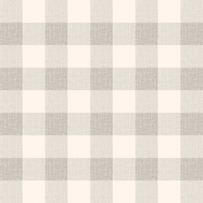 Country gingham_ Taupe Gray with woven linen texture _2in 