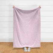 Pink gingham with woven linen texture _1in _barbiecore