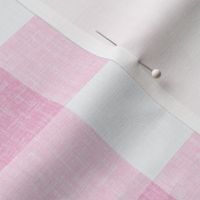 Pink Gingham with woven linen texture _2in_barbiecore