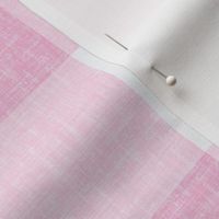 Pink Gingham with woven linen texture _Off white Oversized 