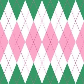 Preppy Argyle - Pink and Green