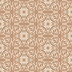 Modern budding flower in brown taupe. Large scale