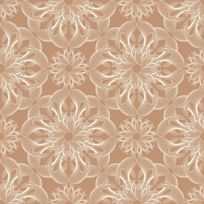 Symmetry flower in brown taupe. Large scale