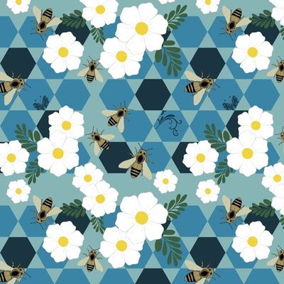 Cute Bee Fabric by The Yard Lovely Wild Animal Cartoon Flowers Plants  Fabric for Kids Boys Girls Yellow Geometric Hexagon Decor Fabric for  Curtain and