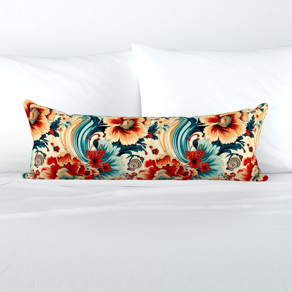 Vintage Style Resort Maximalist Abstract Italian Designer Vibe Swirling Floral