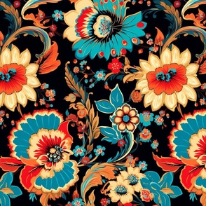 Italian Designer Vibe Richly Hued Baroque Style Maximalist Floral