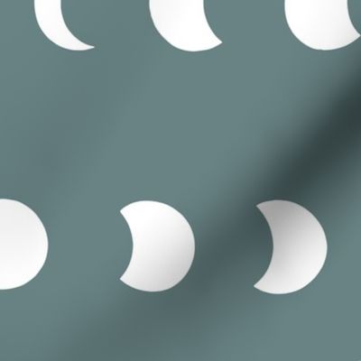 Lunar Phases of the moon in a green sky (large) 21x21 