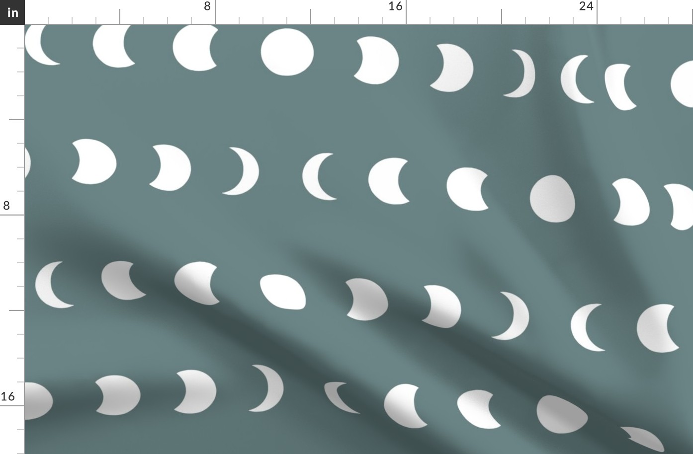 Lunar Phases of the moon in a green sky (large) 21x21 