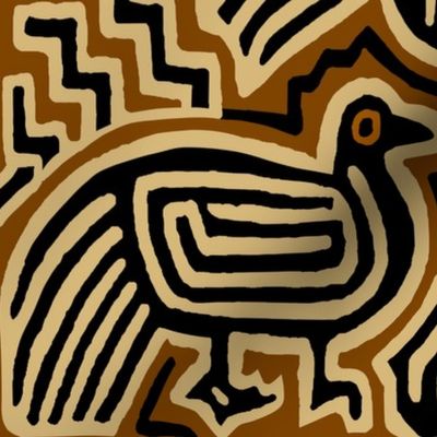 Just Us Chickens - Design 15336187 - Rust Ivory Black