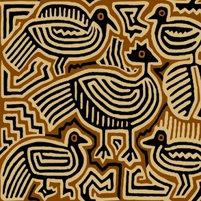 Just Us Chickens - Design 15336187 - Rust Ivory Black