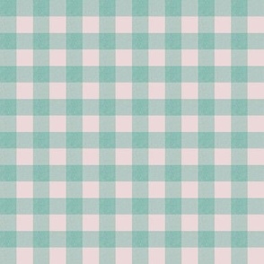 Gingham Aqua and Pink - 1/2 inch check