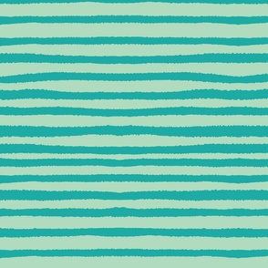 Fern Forest Stripes Spring Green & Teal, Large Stripe Repeat