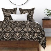 Magical Forest Damask | Black and Cream