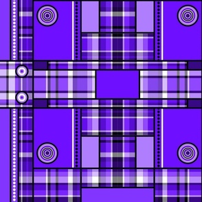 Geometric Plaid - Purple (Mirror)