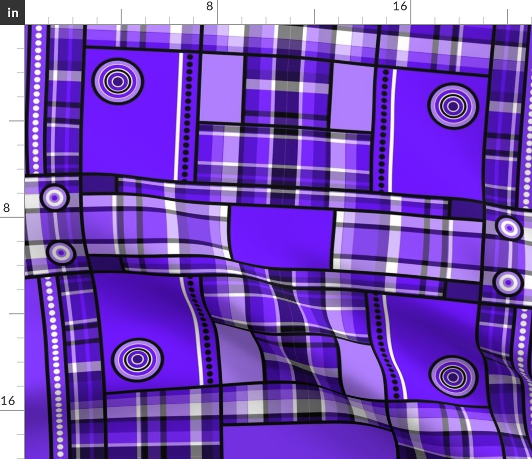 Geometric Plaid - Purple (Mirror)