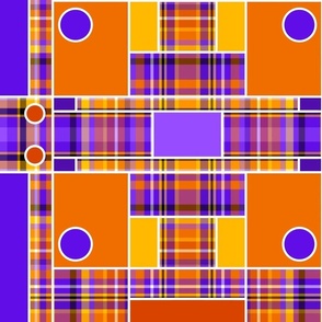 Geometric Plaid Halloween Mirror Repeat (White Lines)