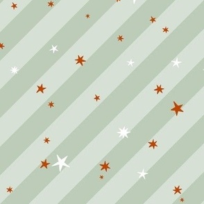 stars on stripes copper, white and green