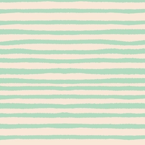 Fern Forest Stripes Beige & Spring Green, Large Stripe Repeat