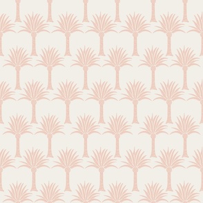 Palm print . peachy pink on white