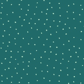 Fern Forest Dots  Peacock & Spring Green, Large Dot Repeat