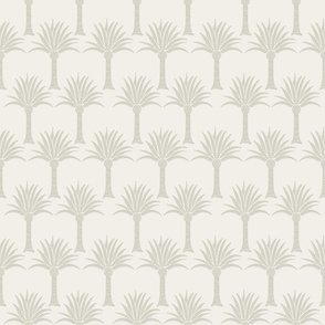 Palm print . taupe on white