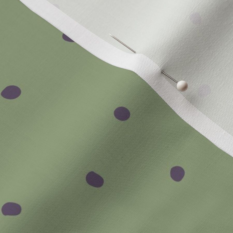 Fern Forest Dots  Sage & Mulberry, Large Dot Repeat