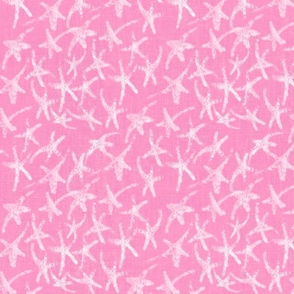 sketched textured dancing white twinkle stars on light soft marshmallow fairy pink for modern coquette cheer