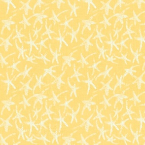 sketched textured dancing white twinkle stars on butter lemon yellow light  for modern Christmas cheer