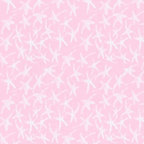 sketched textured dancing white twinkle stars on light soft marshmallow fairy pink for modern Christmas cheer