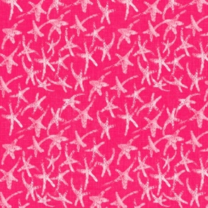 sketched textured dancing twinkle stars on pink hyper pink lovecore 