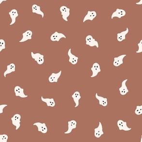 little ghosts on earthy brown