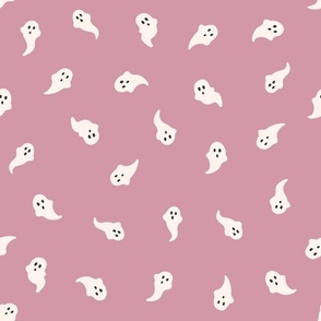 little ghosts on dusty pink