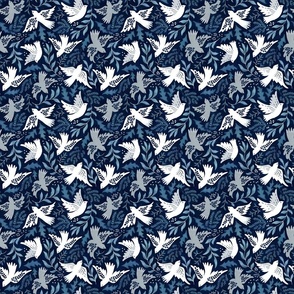 Blue doves leaves Non-Directional Xsmall