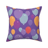 pattern with balloons. Purple, pink, blue, orange