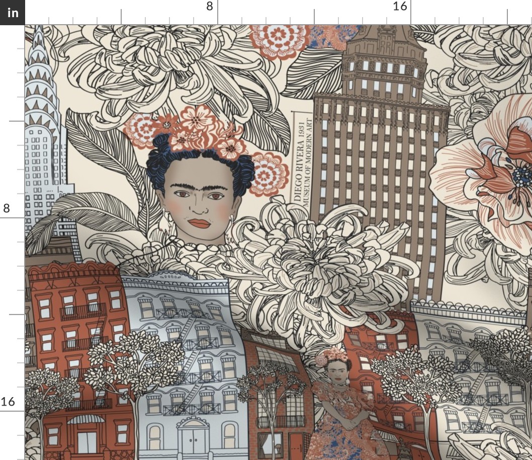 Inspired. 1931 Frida in New York. Limited Color Palette. Eastfork