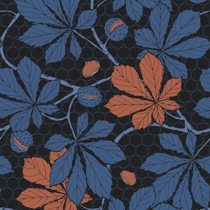 Autumnal Chestnut Foliage - blue