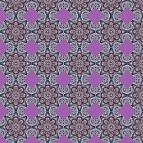 octagon tile mosaic - pink green grey