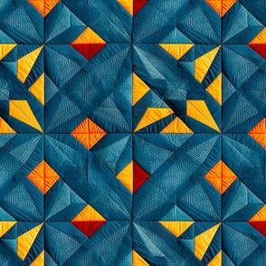 British Quilt and Craft: Denim Eight Star Orange Gem