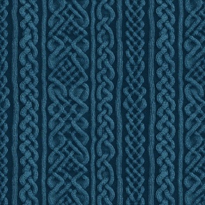 British Quilt _ Craft Blue Cable Knit