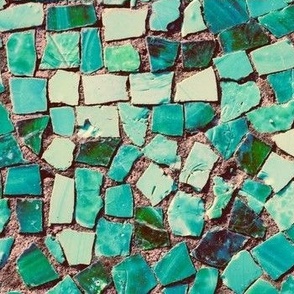 Geody mosaic turquoise brown blue