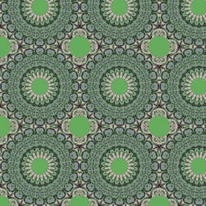 geo green mosaic mandala circa